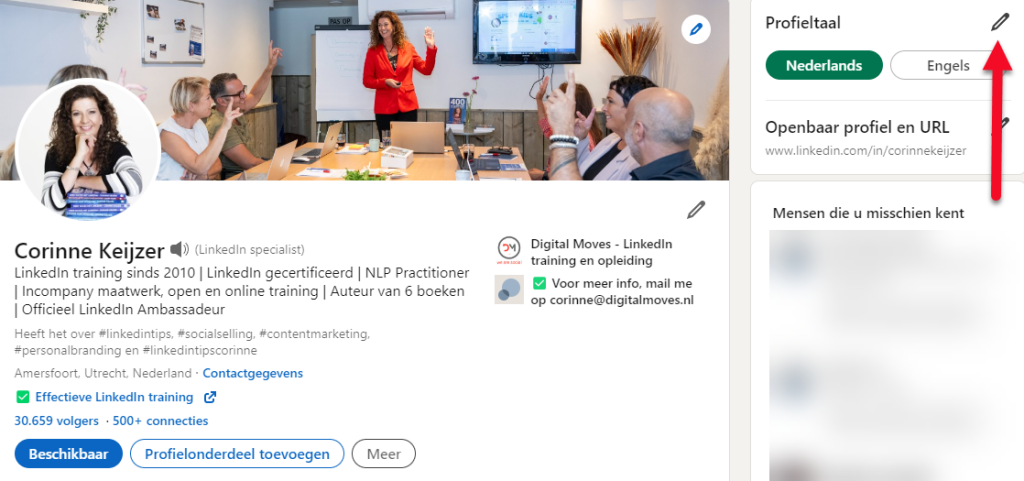 2de taal op LinkedIn aanmaken, zo doe je dat.