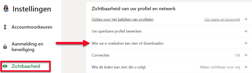 Wie kan je emailadres zien op LinkedIn?