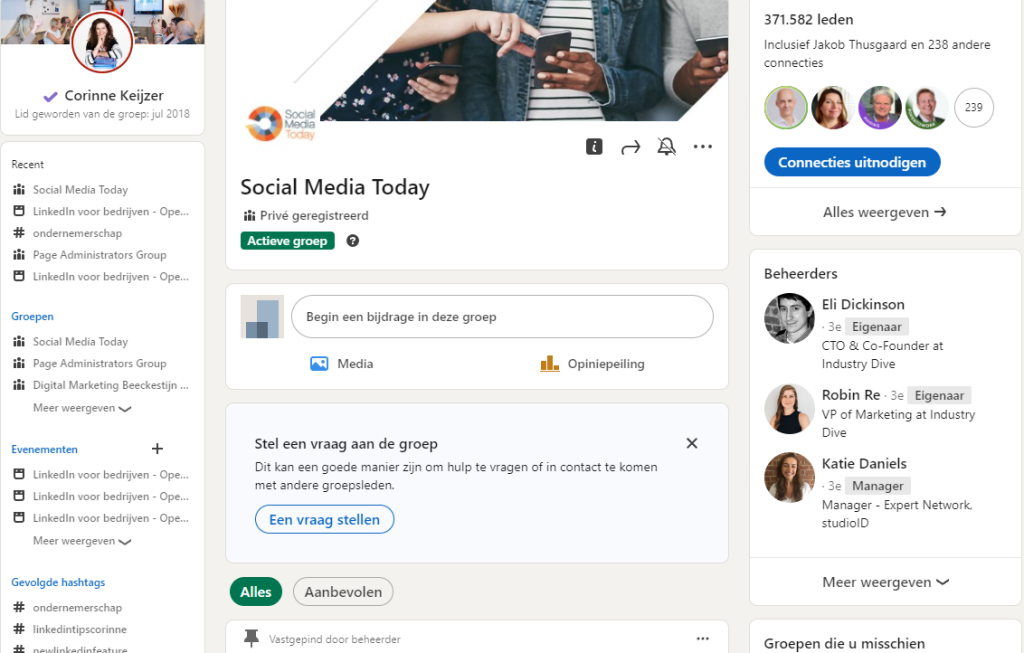 Een groep op LinkedIn